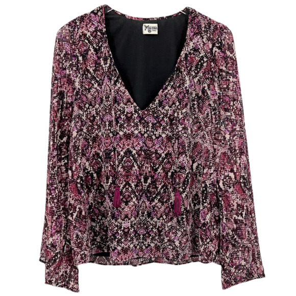Show Me Your Mumu Bardot Tassel Jewel Of The Nile Top Bell Sleeves Size Small - Picture 1 of 10